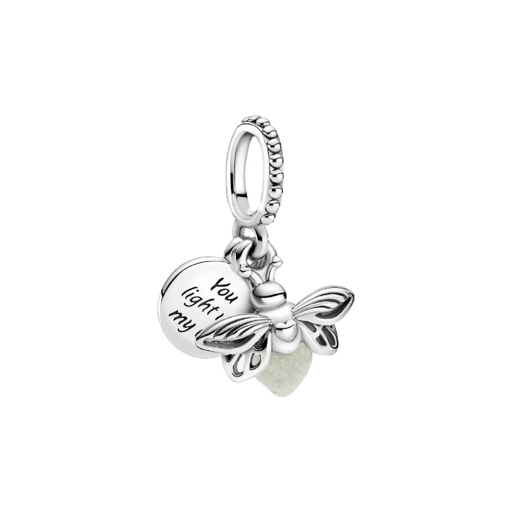 Pandora Charm-Einhänger 799352C01, Glühwürmchen, leuchtet im Dunkeln, Glas