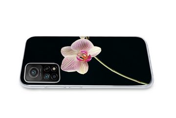 MuchoWow Handyhülle Orchidee - Blumen - Schwarz - Rosa - Knöpfe, Phone Case, Handyhülle Xiaomi Mi 10T, Silikon, Schutzhülle