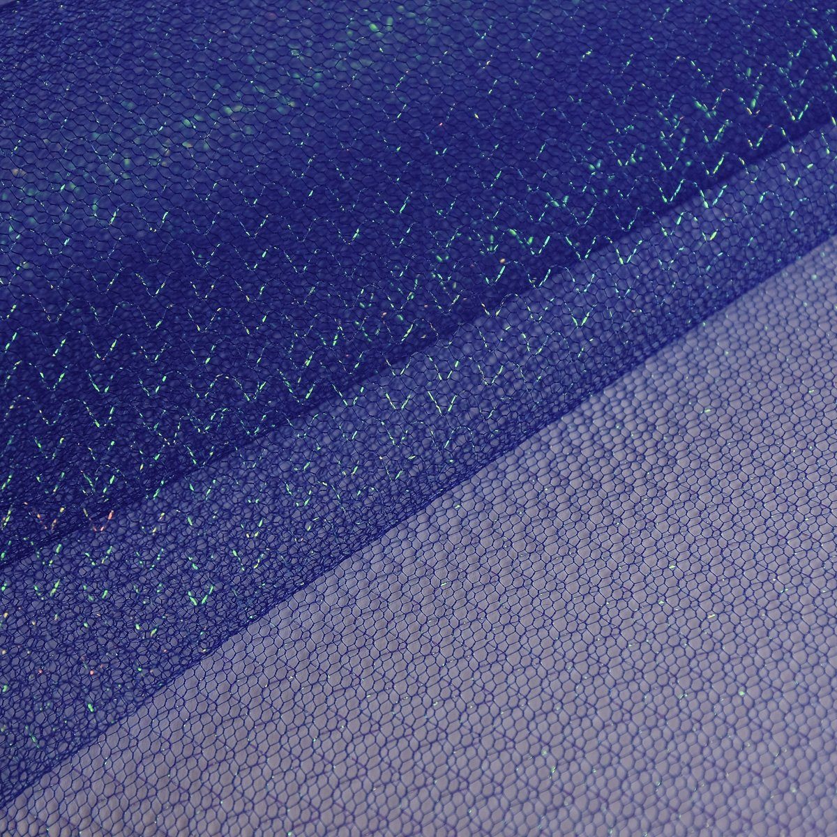 SCHÖNER LEBEN. Stoff Faschingsstoff Tüll Glitzertüll blau Glitzer 1,5m Breite