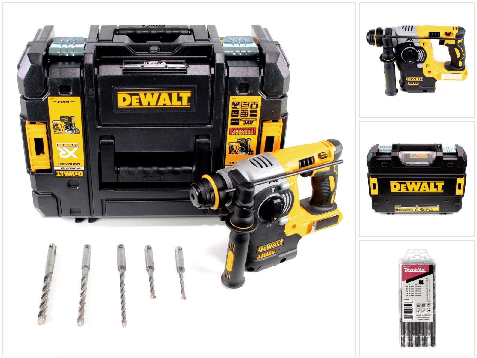DeWalt Akku-Kombibohrhammer DCH 273 NT Akku Kombihammer 18V 2,1J SDS-Plus Brushless + TSTAK + 5x