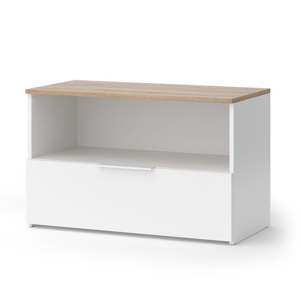 Vicco Highboard Wido, Weiß/Sonoma, 80 x 50 cm mit 1 geschlossenem Fach günstig online kaufen