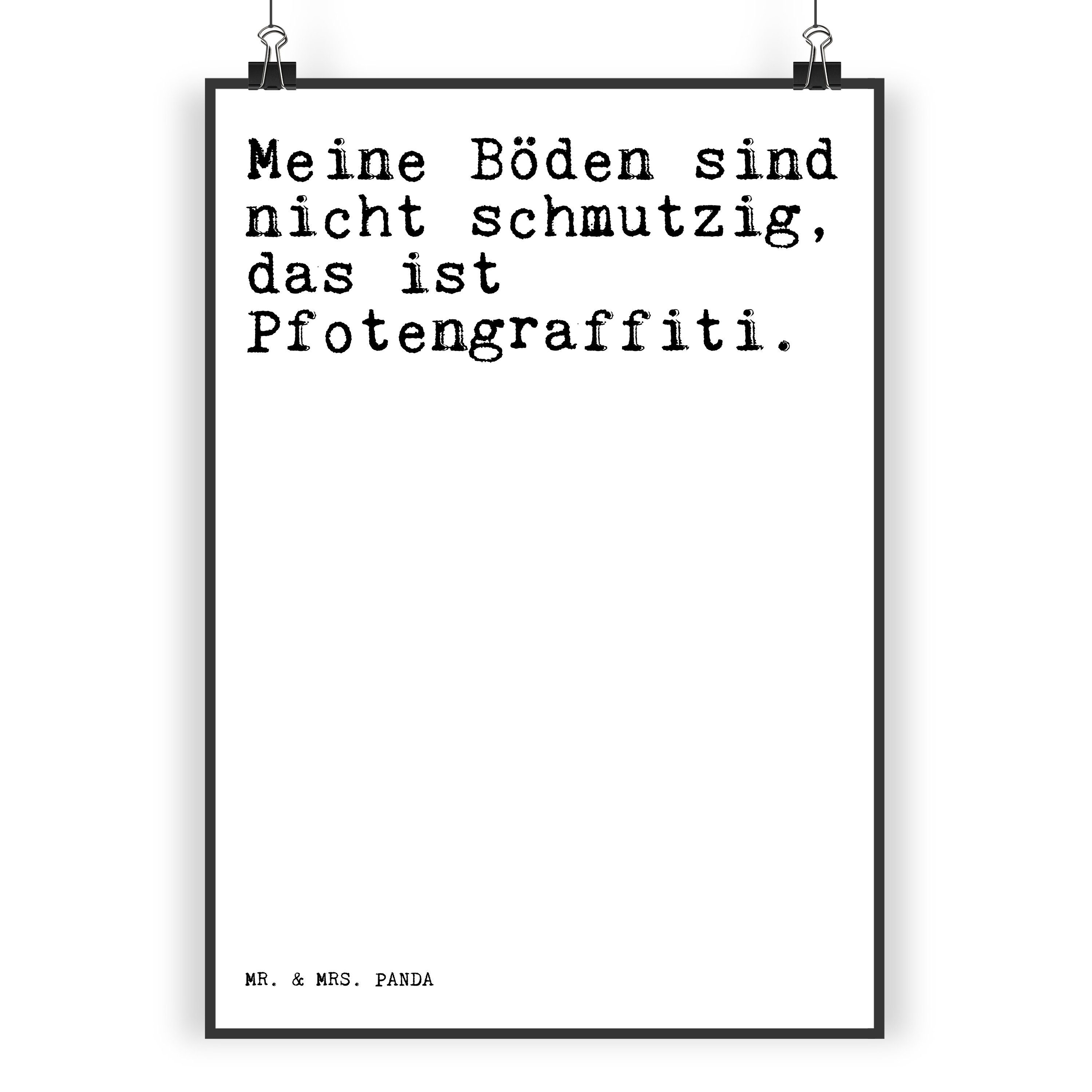 Mr. & Mrs. Panda Poster »Meine Böden sind nicht... Weiß Geschenk