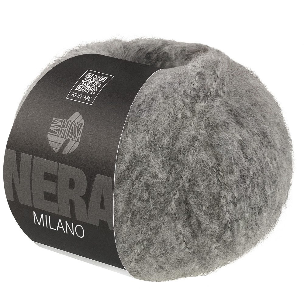 LANA GROSSA MILANO (NERA) Flauschiges Strickgarn mit elegantem Melange-Effekt Häkelwolle, 140 m (Weiches, gebürstetes Garn aus einer Mischung aus Baby-Alpaka und Merino), 50 g