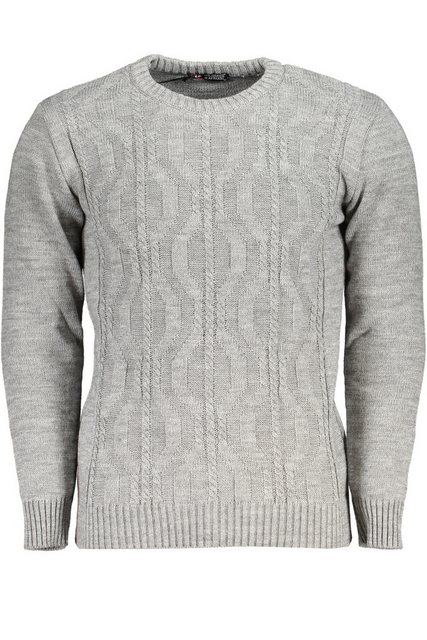 U.S. GRAND POLO Strickpullover Grauer Herrenpullover: Eleganter Zopfstrick günstig online kaufen