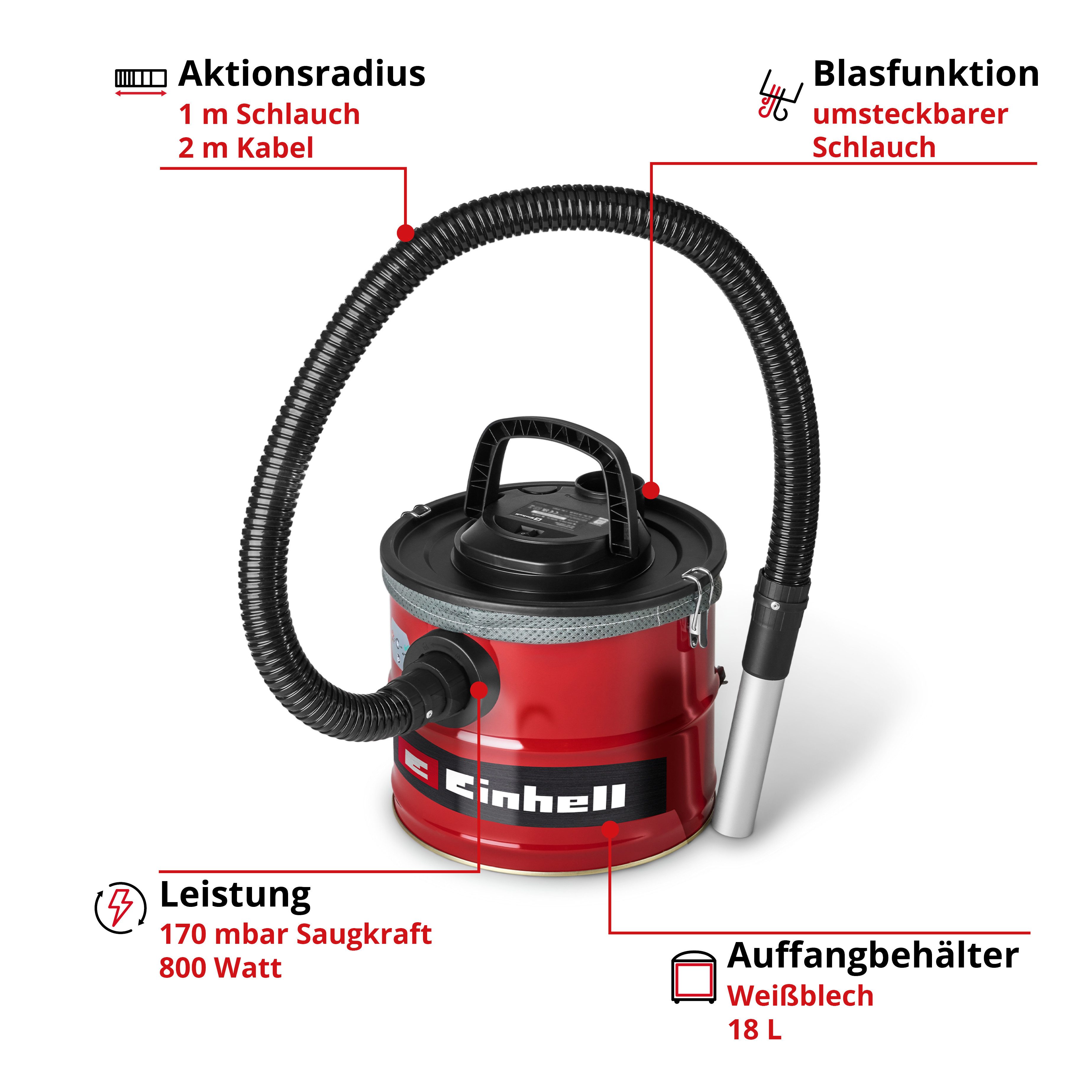 Einhell Aschesauger TC-AV 1830 D, 800 W