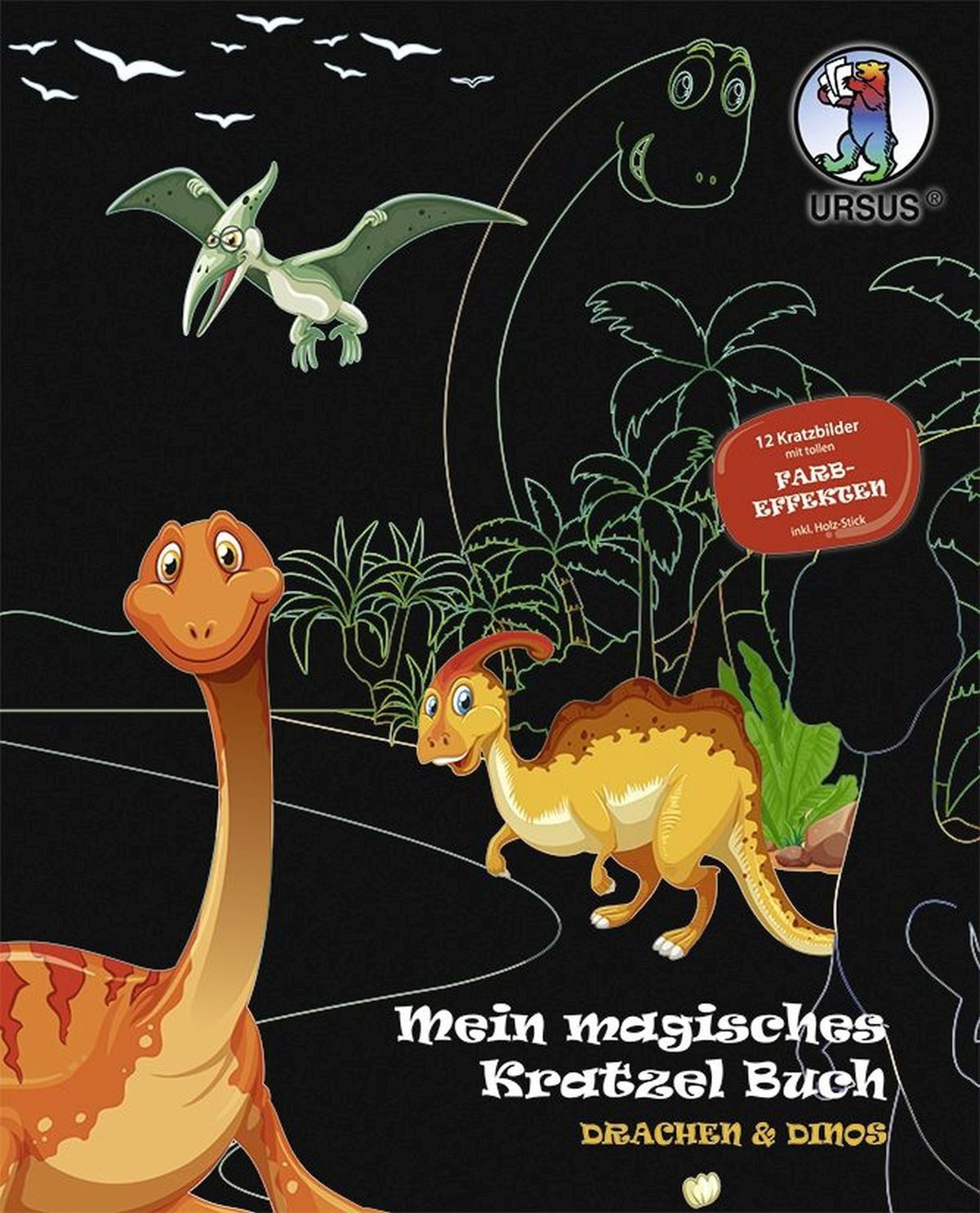 Ursus - Ludwig Bähr Bastelfilz Mein magisches Kratzelbuch 'Drachen und Dinos'