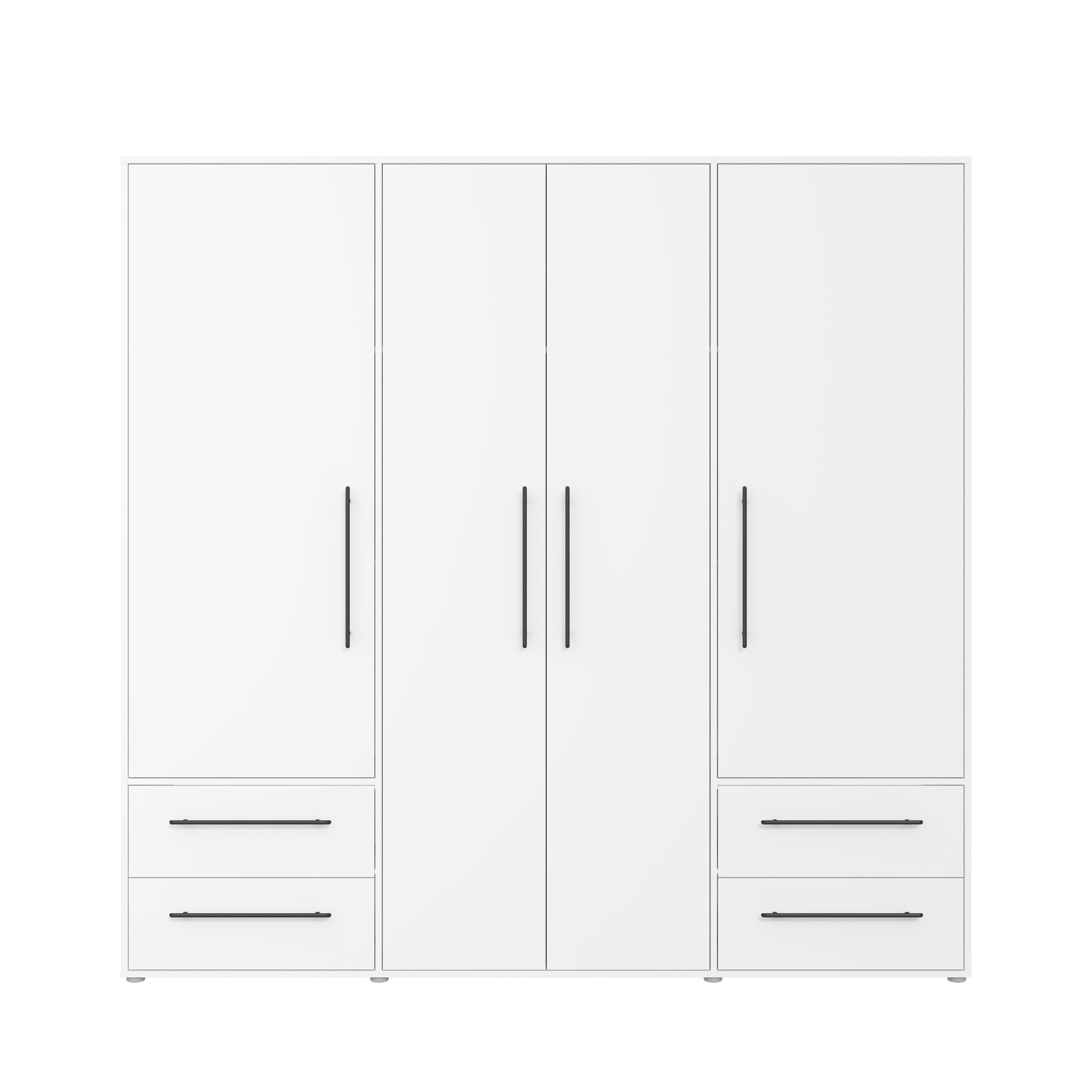 freiraum Drehtürenschrank MOKKARIS in weiß - 205,9x200,1x58,8cm (BxHxT)