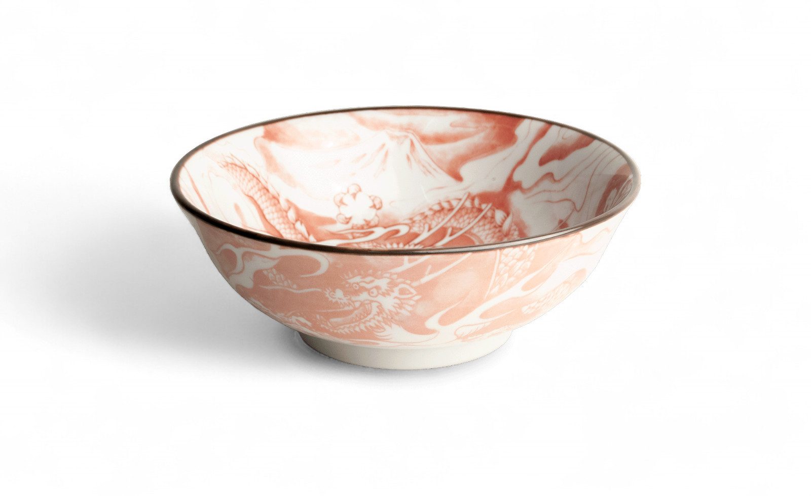 WestCraft Servierschüssel Japan-Bowls ASIATICA, Drachengott Edition, Porzellan-Schalen, 20,5 cm, Porzellan, Hochwertig, asiatische Ramen-, Reis-, Nudel-, Udon-, Suppen-Schüssel