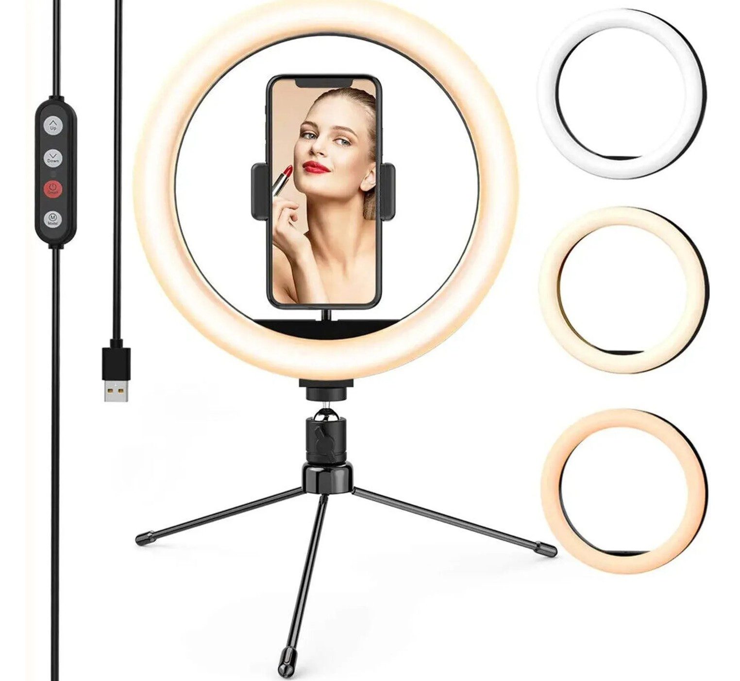 HT Ringlicht Ringleuchte 10.2" LED,Ringleuchte 26cm, Live Makeup,YouTube Video