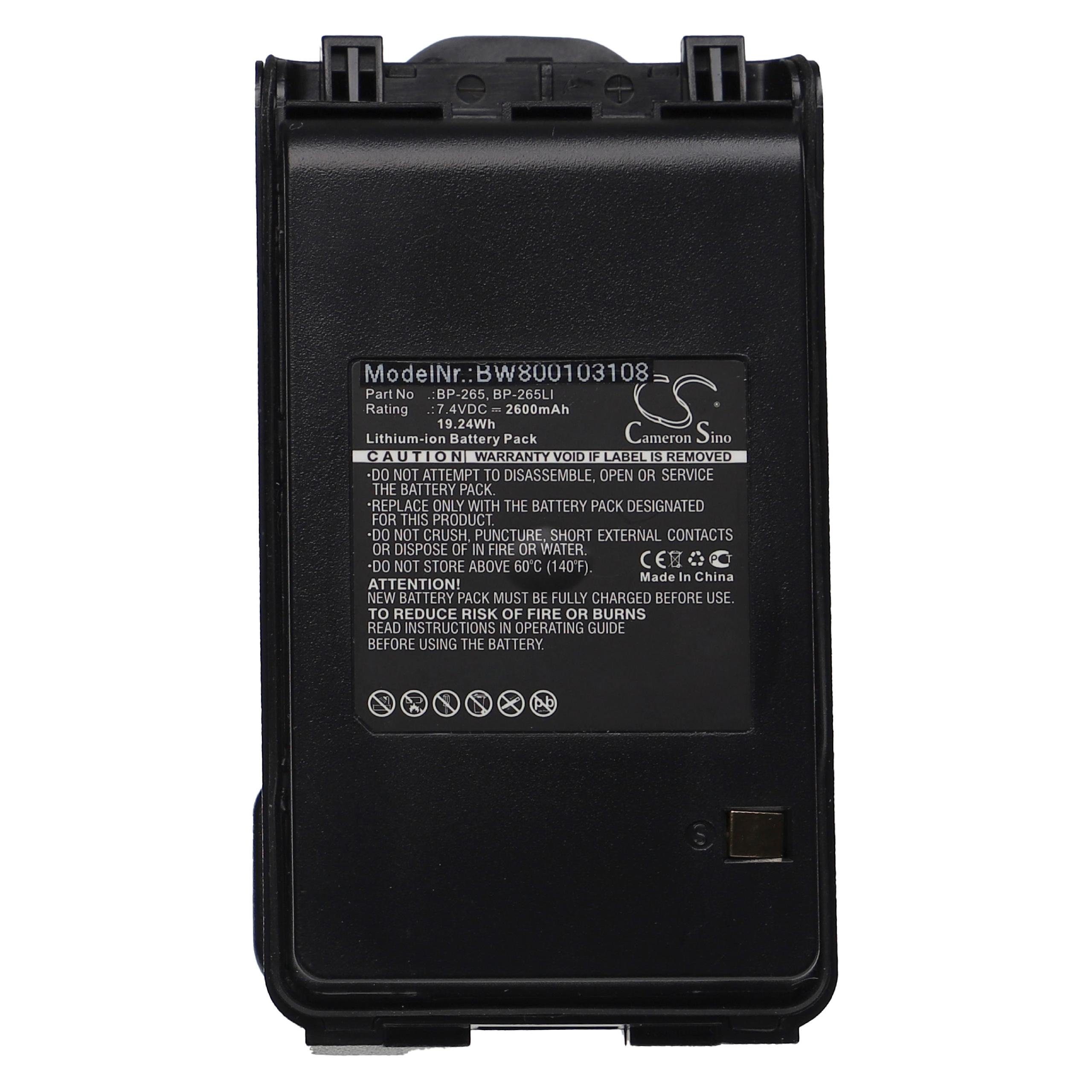 vhbw kompatibel mit Icom IC-F4001, IC-F3108D, IC-F4002, IC-F3101D, IC-F4003 Akku Li-Ion 2500 mAh (7,4 V)