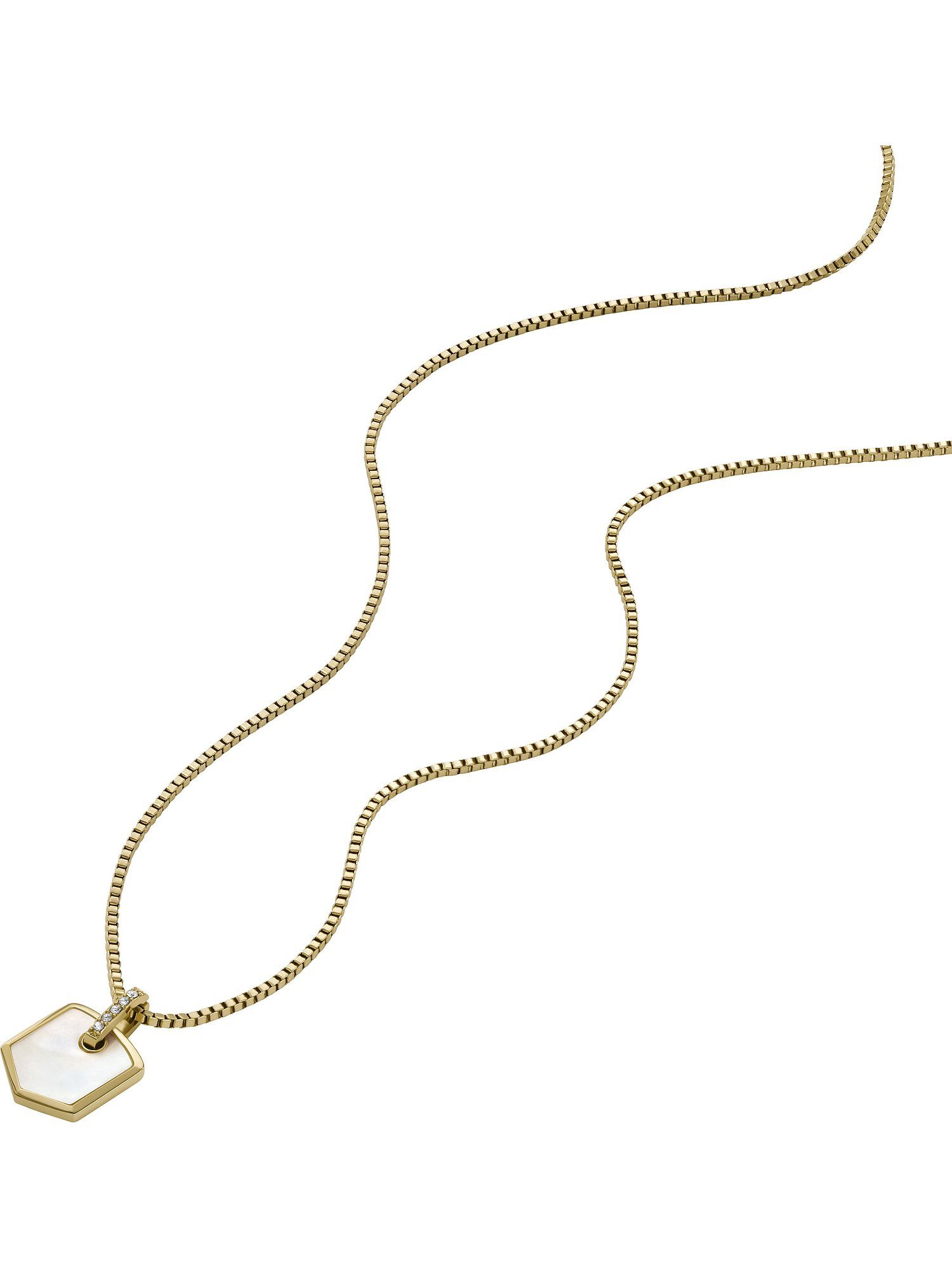 Fossil Collier Fossil Damen-Kette Edelstahl Perlmutt