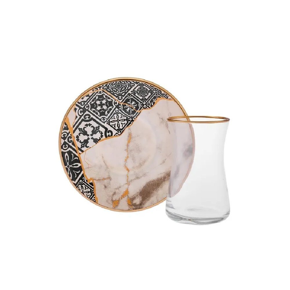 Karaca Кофейный сервиз Karaca Aris 6 Personen Чайный сервиз Set Teeset Teetasse, 12 Teilig