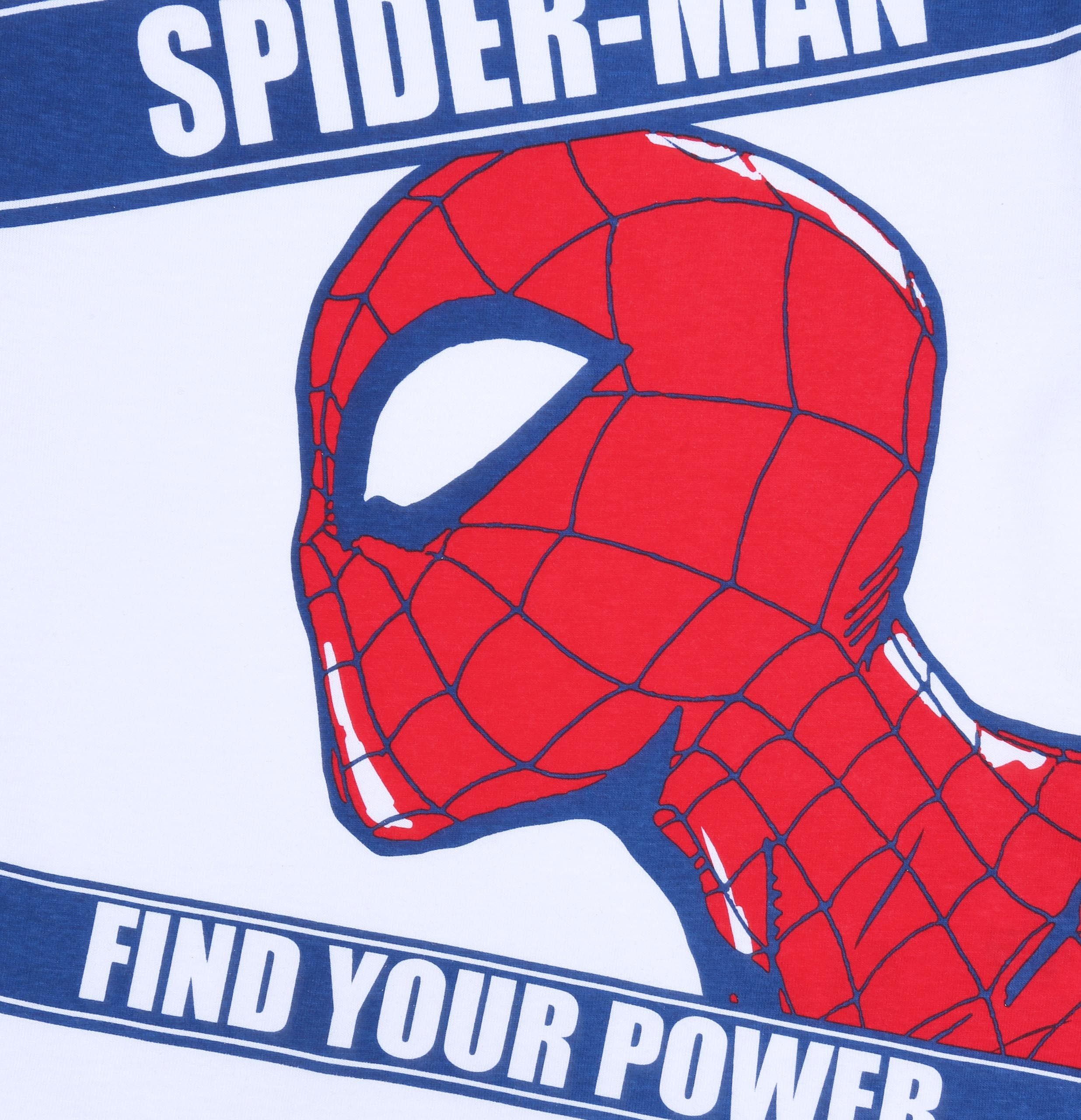 MARVEL Langarmbluse Weiße Jungenbluse mit Aufdruck Spider-Man 4-5 Jahre