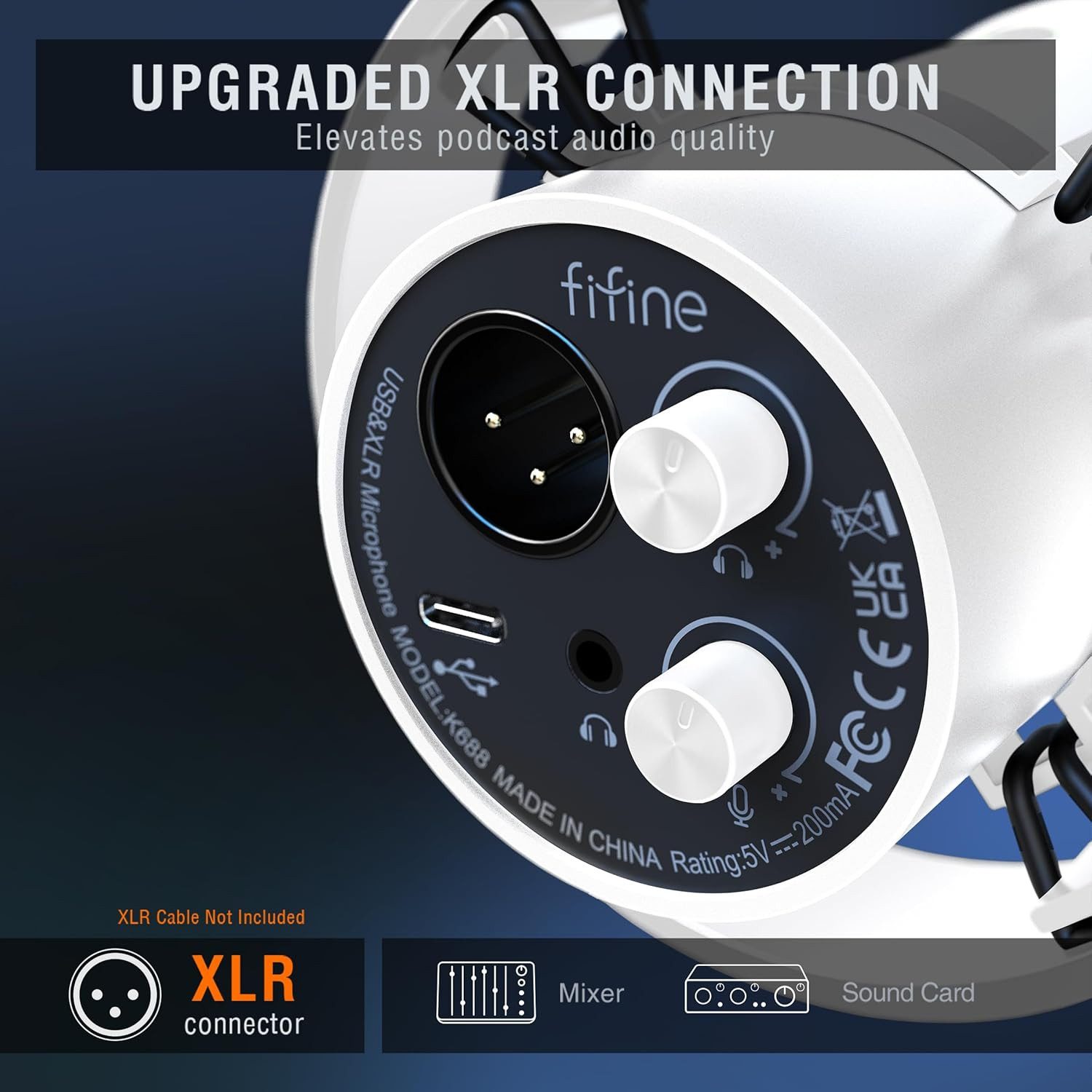 FIFINE Mikrofon XLR Studio Mikrofon Dynamisches USB Microphone PC, für Streaming Podcast Gaming für PS4/5 Mac Mixer Soundkarten