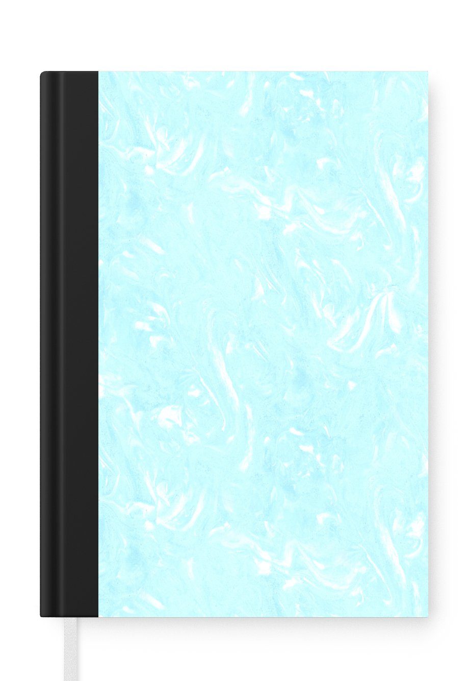 MuchoWow Notizbuch Marmor - Neon - Blau - Muster, Journal, Merkzettel, Tagebuch, Notizheft, A5, 98 Seiten, Haushaltsbuch