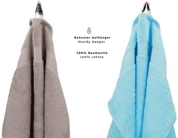 Betz Handtuch Set 12-tlg. Handtuch-Set PALERMO Farbe stone und türkis, 100% Baumwolle (Set, 12-St)