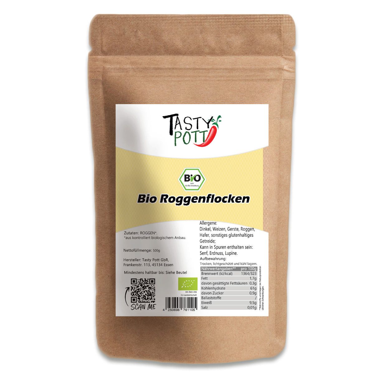Tasty Getreide Tasty Pott Bio Roggenflocken