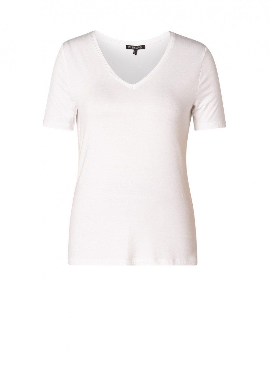 Base Level T-Shirt Yanic mit V-Ausschnitt