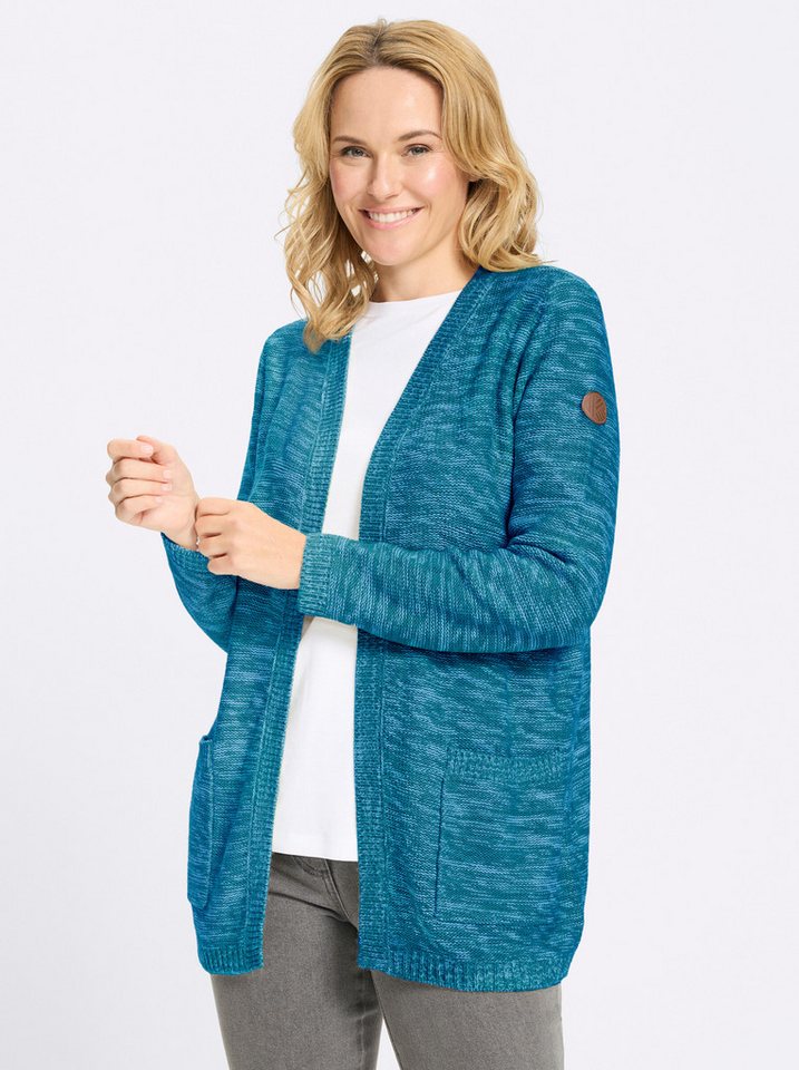Sieh an! Strickjacke Long-Strickjacke Langarm Links-Strick