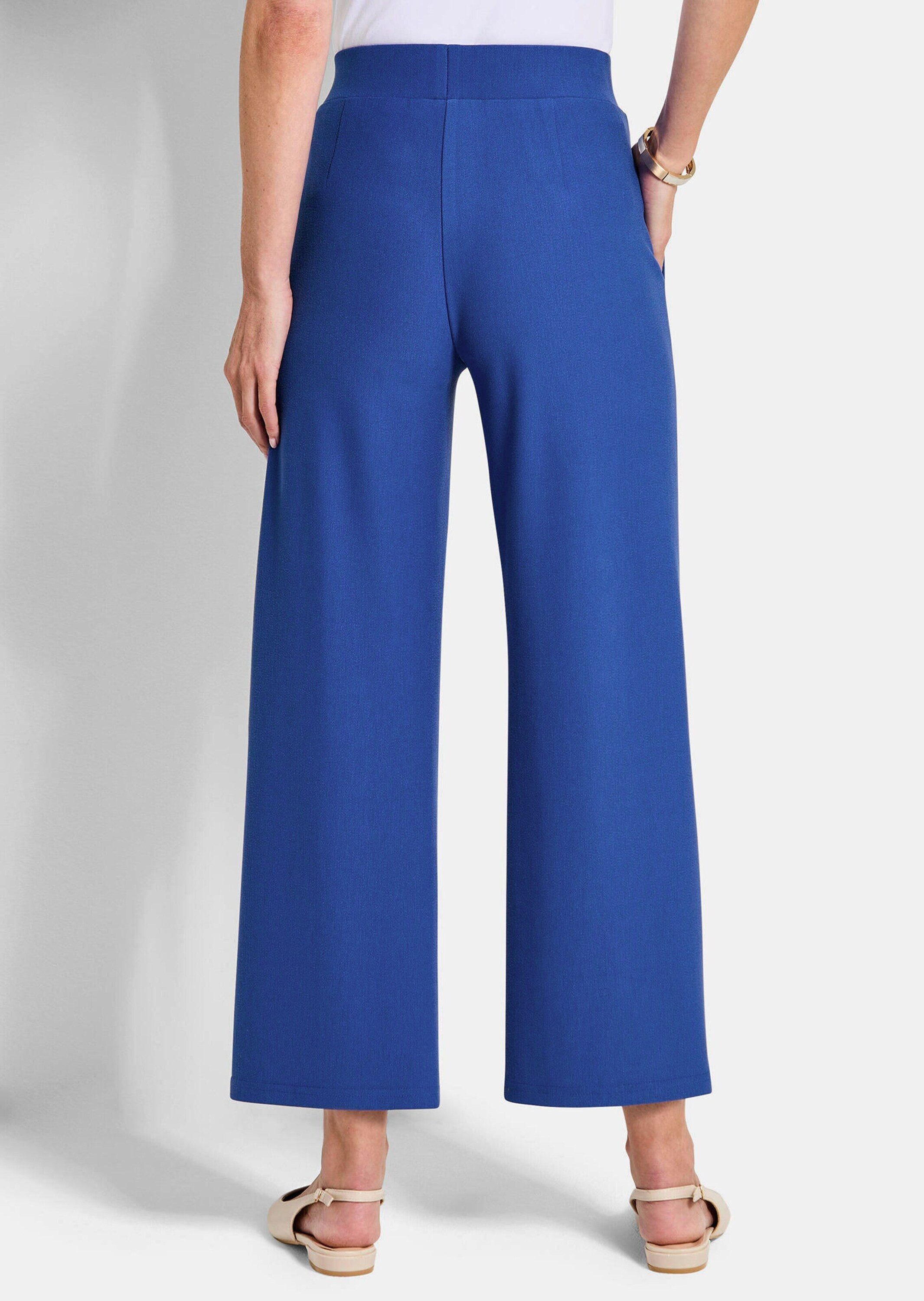 GOLDNER Stoffhose Elegante Stoffhose mit Biesen Schlupfhose mit Rundum-Dehnbund, Eingriffstaschen und Knöchellänge