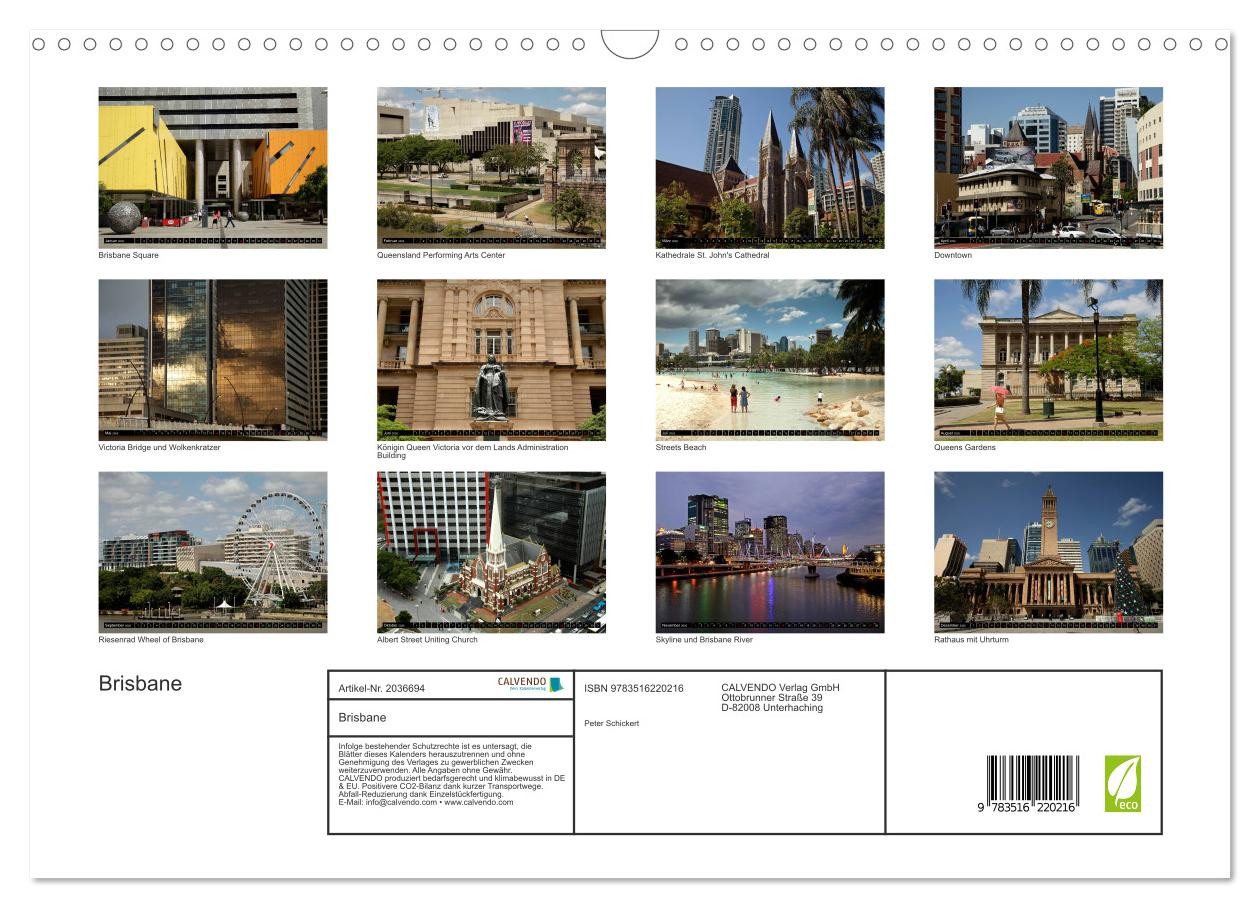 Thumbnail - CALVENDO Wandkalender Brisbane (Wandkalender 2026 DIN A3 quer), CALVENDO Monatskalender