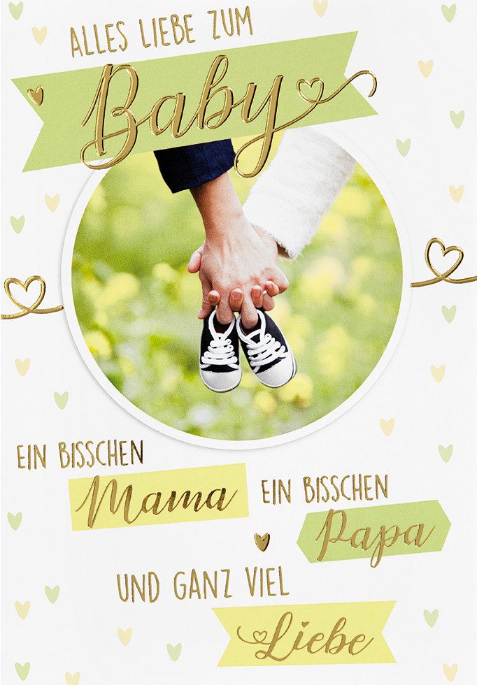 Perleberg Grußkarten Geburt – Baby – Freudiges Ereignis - Glückwunschkarte im Format