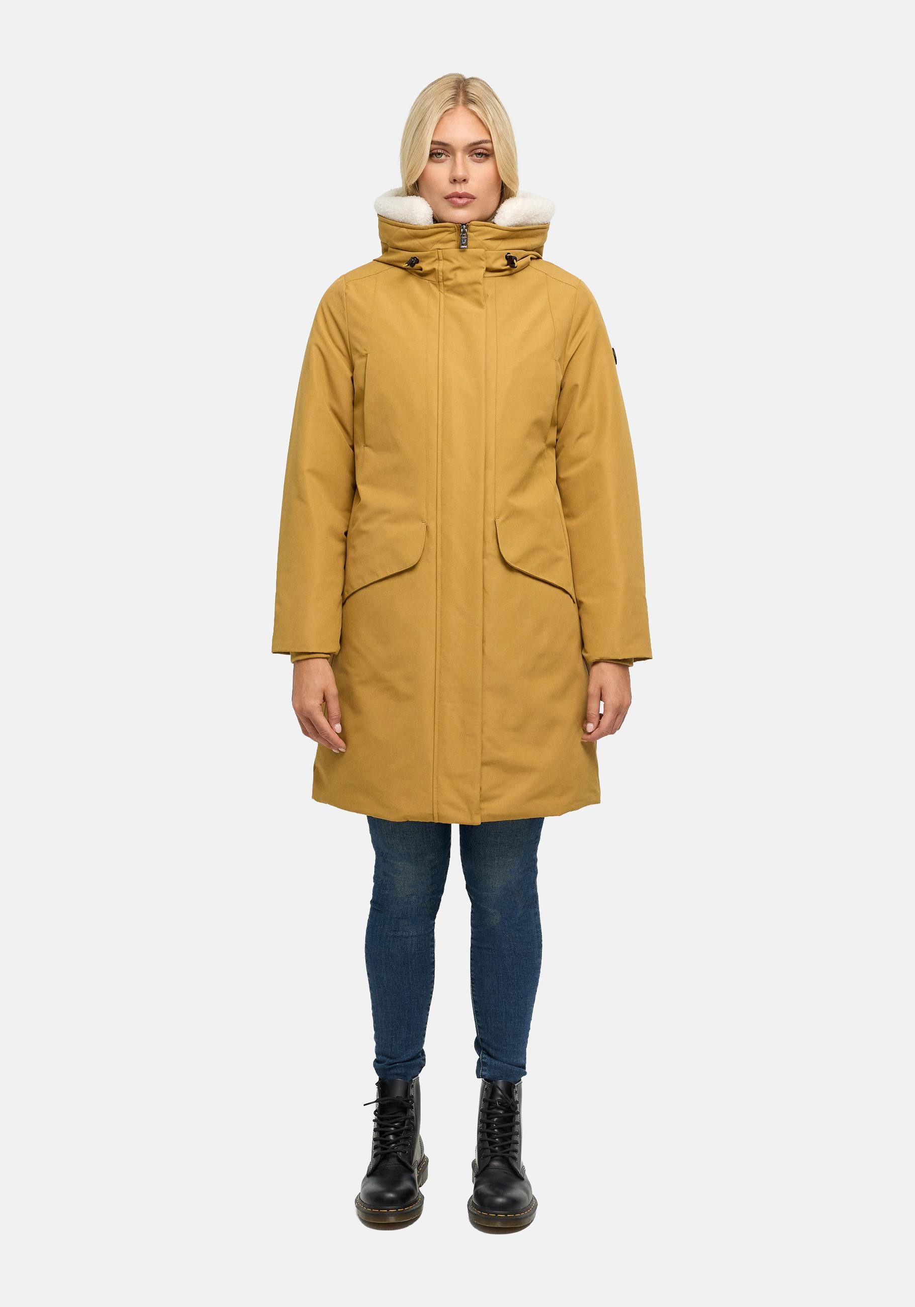 Navahoo Wintermantel Bibber-Beauty 14 Warmer Damen Parka mit Tailenzugband