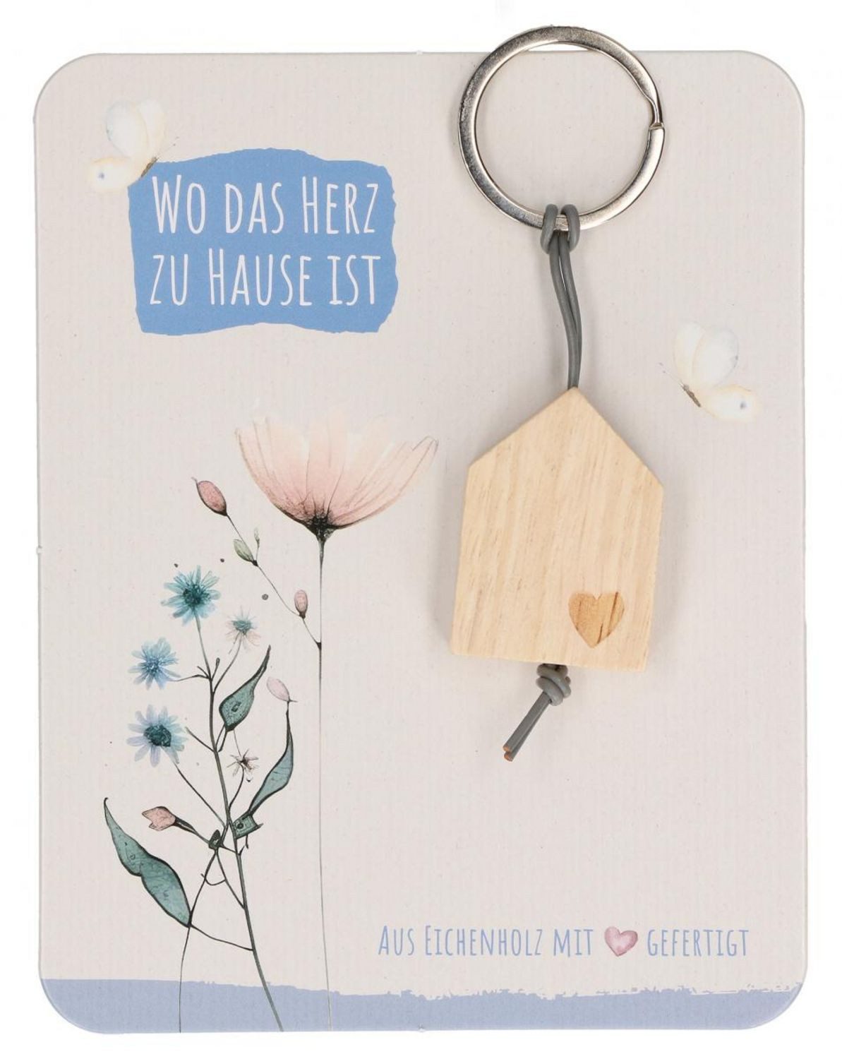 Schlüsselanhänger Holz-Schlüsselanhänger - Wo das Herz zu Hause ist