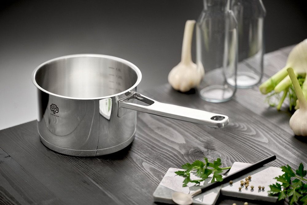SCHULTE-UFER Sauteuse Maxa by Barski Design, Edelstahl 18/10 (Einzelartikel, 1-tlg., 1 x Stieltopf), Edelstahl, 16 cm Durchmesser