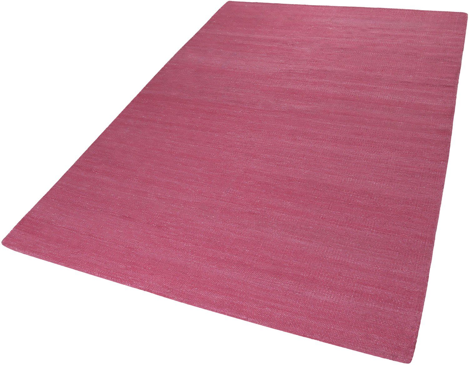 Teppich Rainbow Kelim, Esprit, rechteckig, Höhe: 5 mm, Flachgewebe aus 100% Baumwolle, Wohnzimmer, Kinderzimmer, einfarbig pink