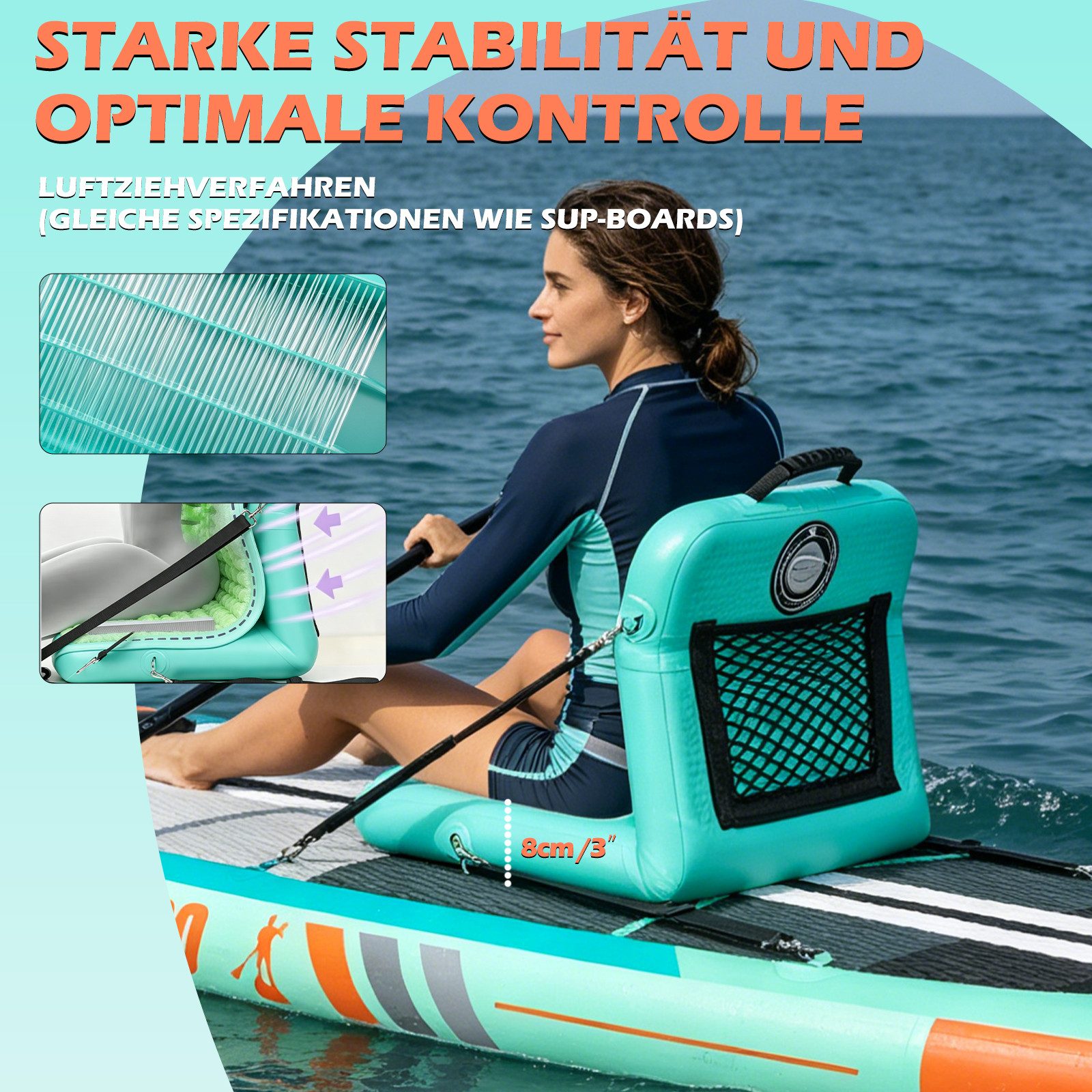 DURAERO SUP-Board DURAERO Aufblasbarer Kajaksitz mit Rückenlehne
