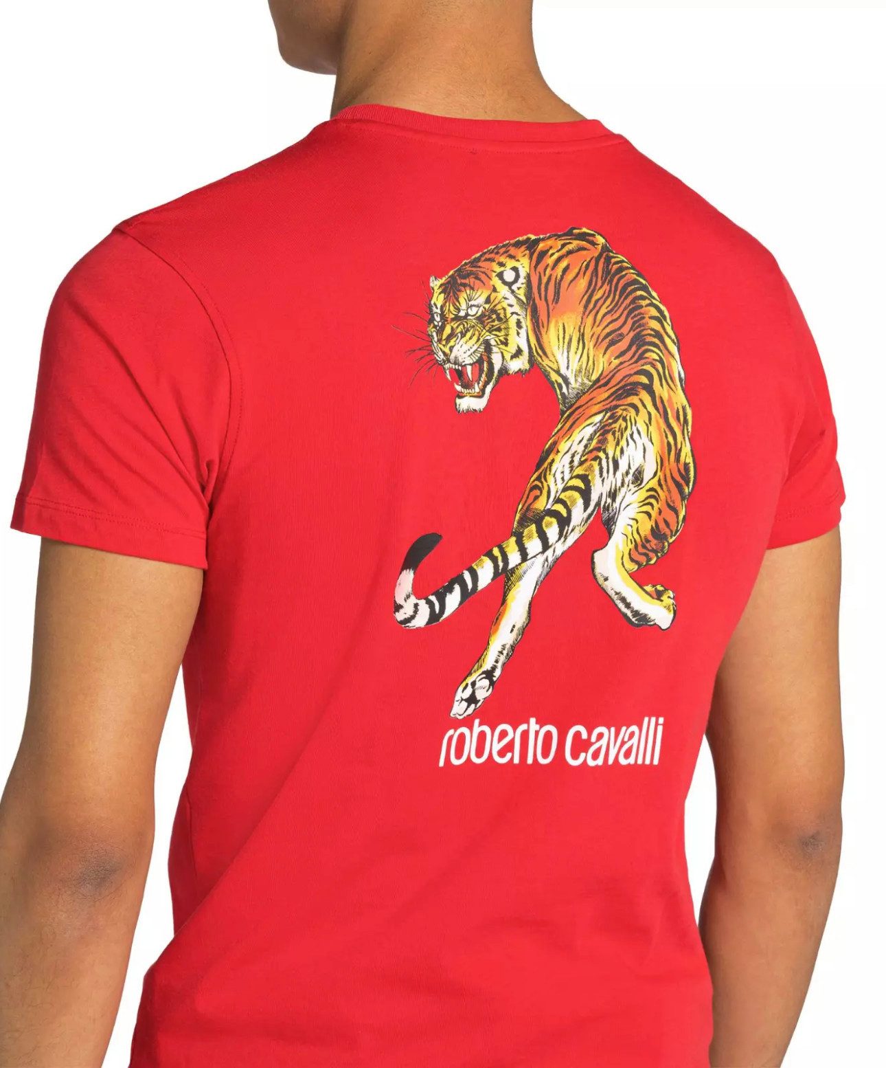 roberto cavalli T-Shirt Firenze Tiger Logo Print Slim Fit RC-Monogramm und Tiger-Print auf der Brust