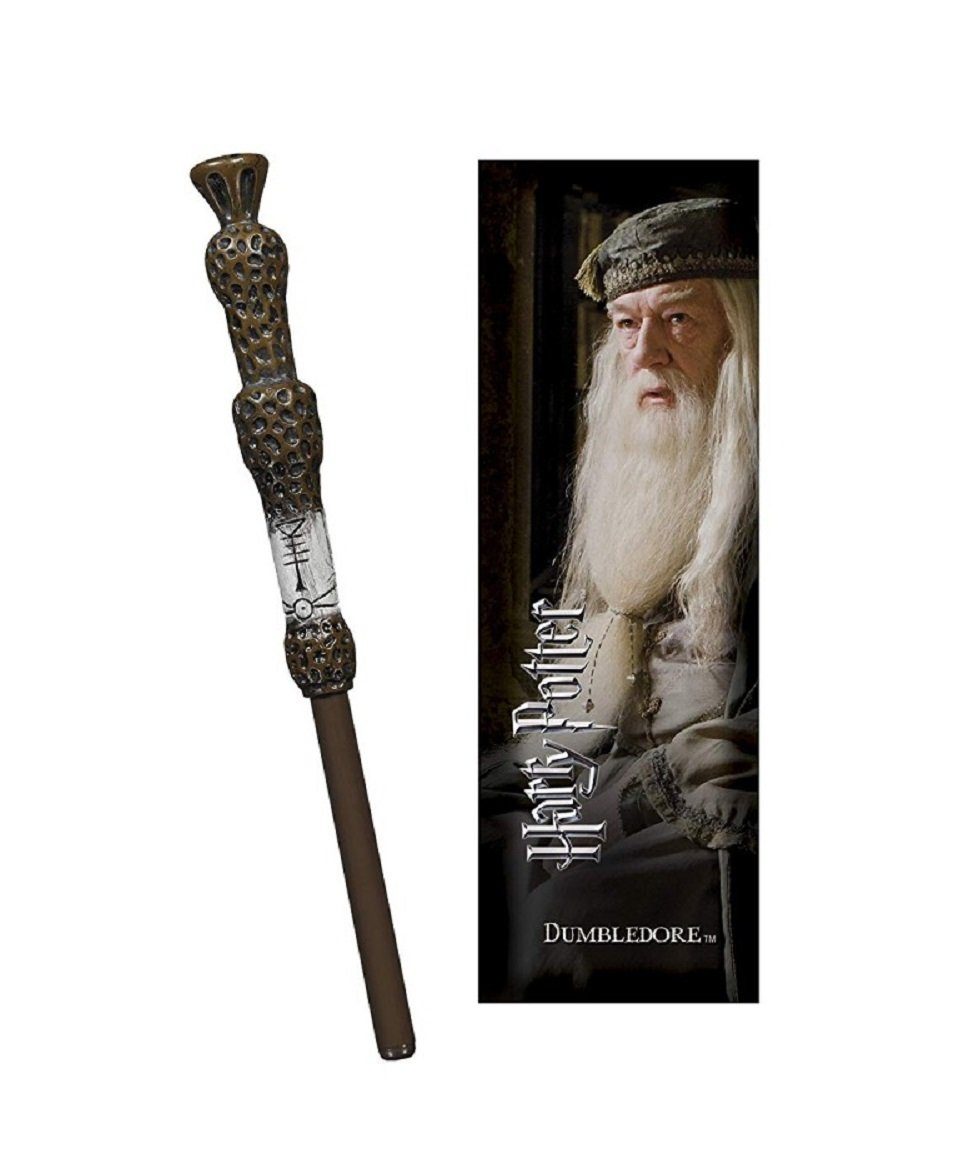 The Noble Collection Kugelschreiber Harry Potter - Albus Dumbledore's  Zauberstab als Stift mit Lesezeichen, (Set, 2-tlg., Stift & Lesezeichen)