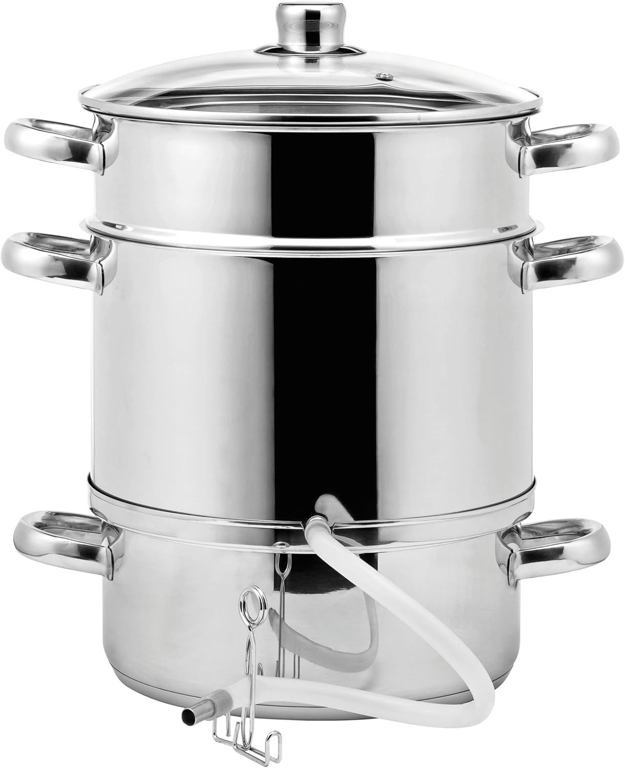 mucHome Entsafter Entsafter Dampfentsafter 8L, Edelstahl 3-teilig, Ø 26cm