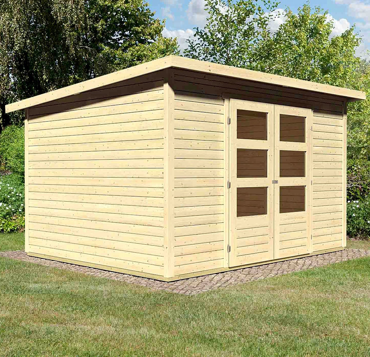 Karibu Gartenhaus Stockach 5, BxT: 330x282 cm, (Set), naturbelassen oder terragrau