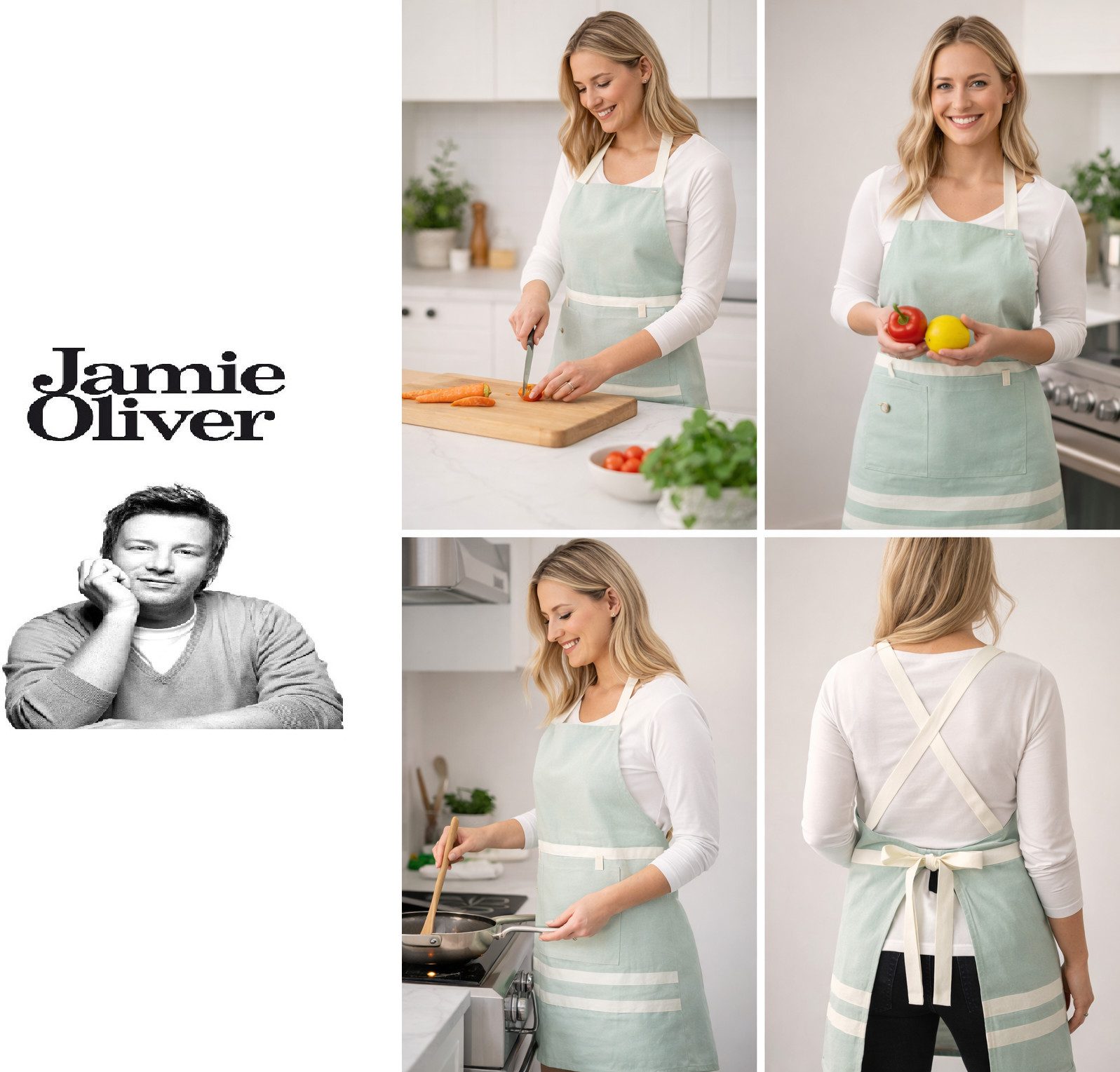 JAMIE OLIVER Kochschürze Jamie Oliver Küchenschürze Schürze Kochschürze 555050 Grün