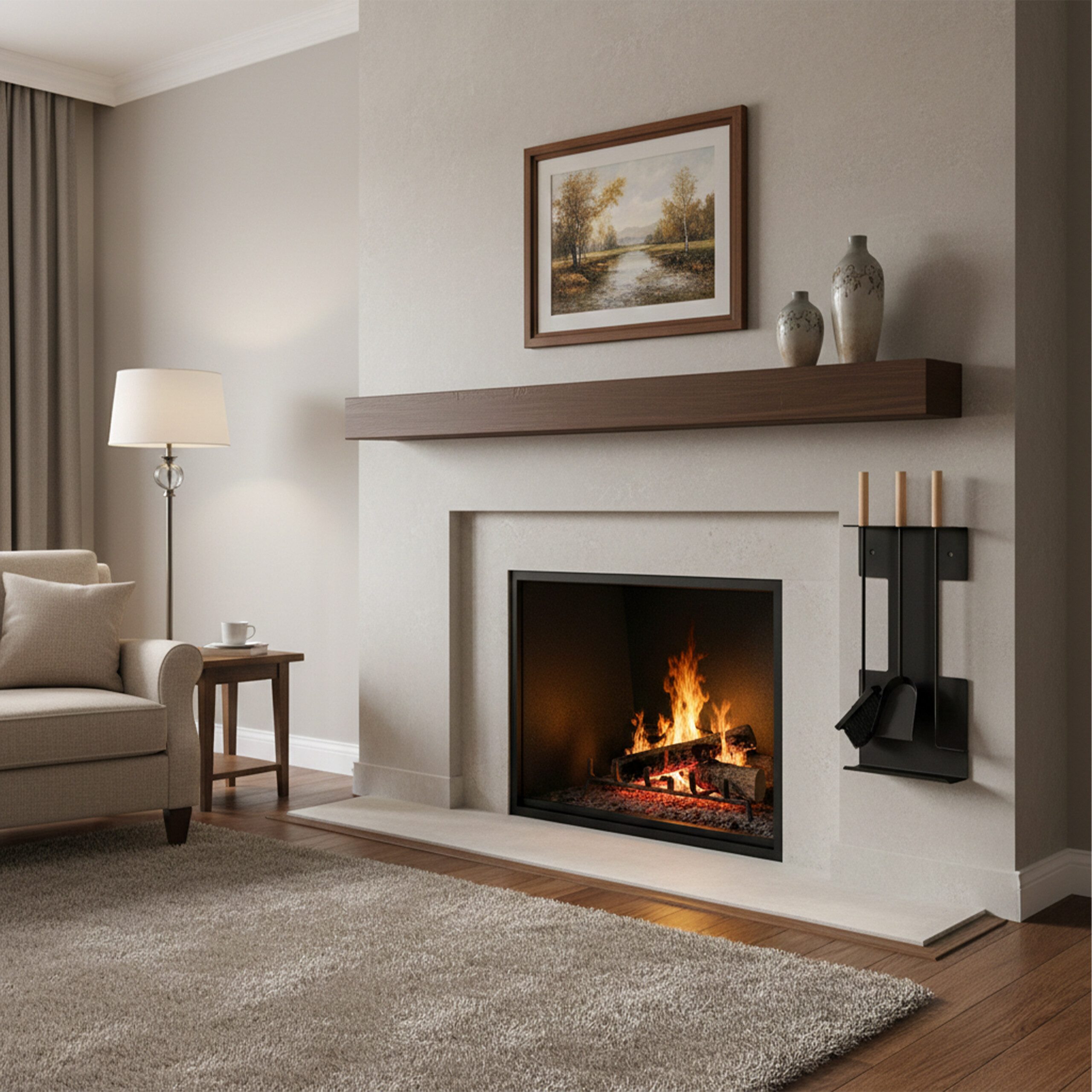 relaxdays Kamingarnitur Kaminbesteck modern 4-teilig
