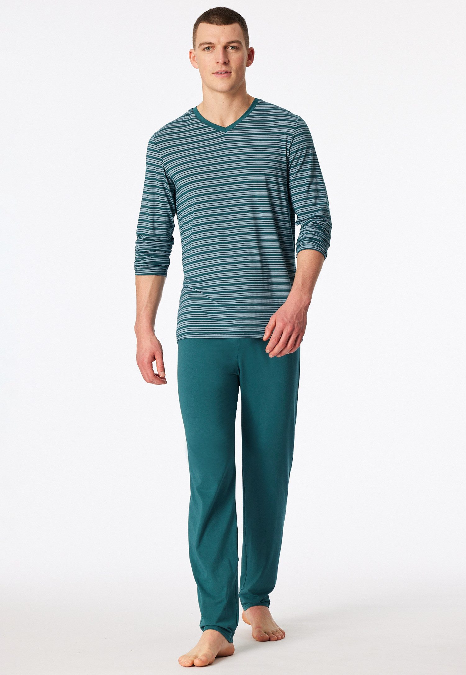 Schiesser Pyjama Schlafanzug lang