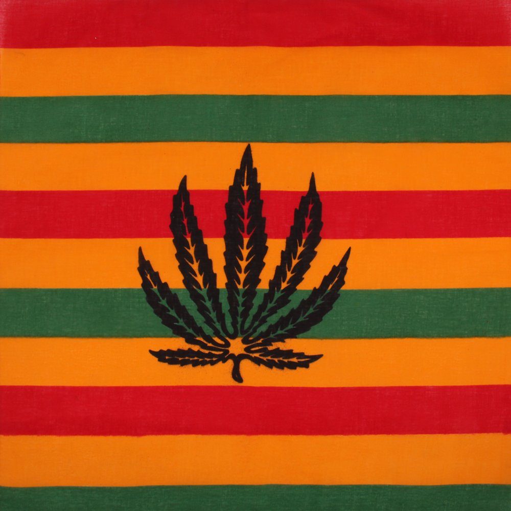 Goodman Design Bandana Kopftuch Halstuch Multifunktionstuch Hanfblatt, aus 100% Baumwolle