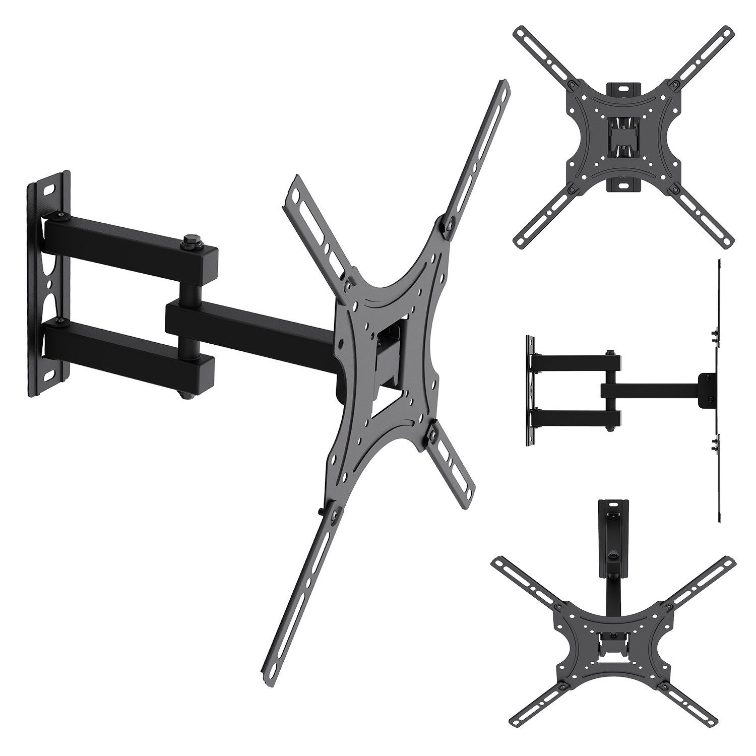 Maclean TV-Wandhalterung MC-190 für 32–55''-Geräte max. 25 kg, (bis 55 Zoll, Neigungsverstellung 0°– -15°, Schwenkverstellung +90°– -90)