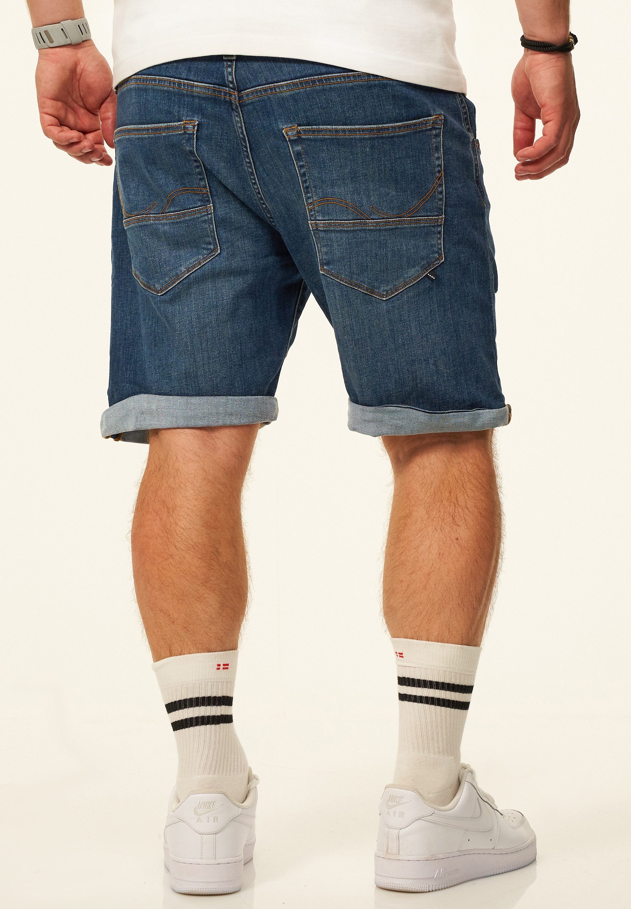 Jack & Jones Jeansshorts RICK Kurze Hose Original Denim mit Stretch Kurze Jeanshose im Destroyed Look & Regular-Fit für Herren – Bild 4 von 5