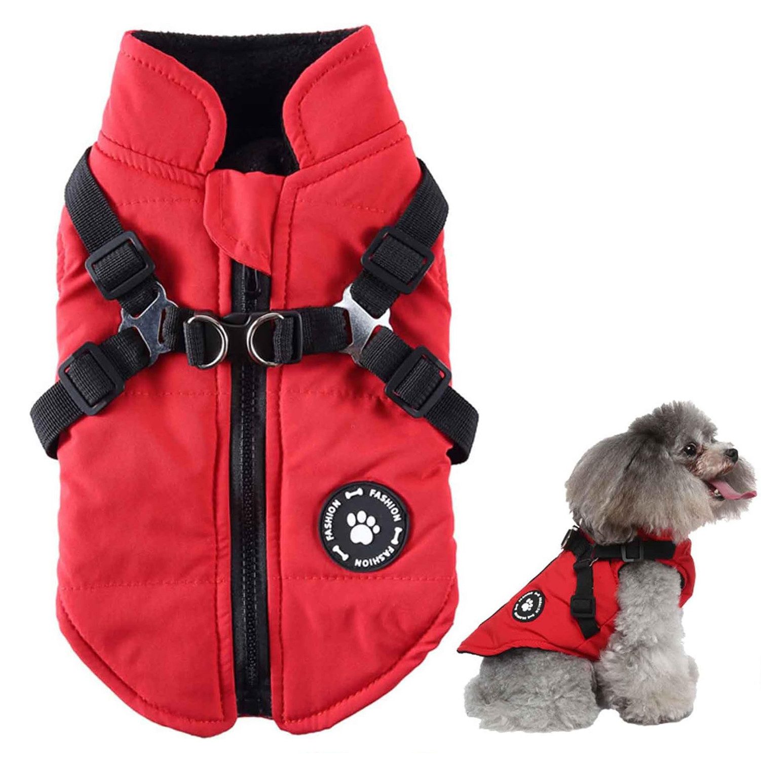 Hundepullover Hundemäntel mit Reißverschluss, Haustier Warme Jacke, Hundebekleidung