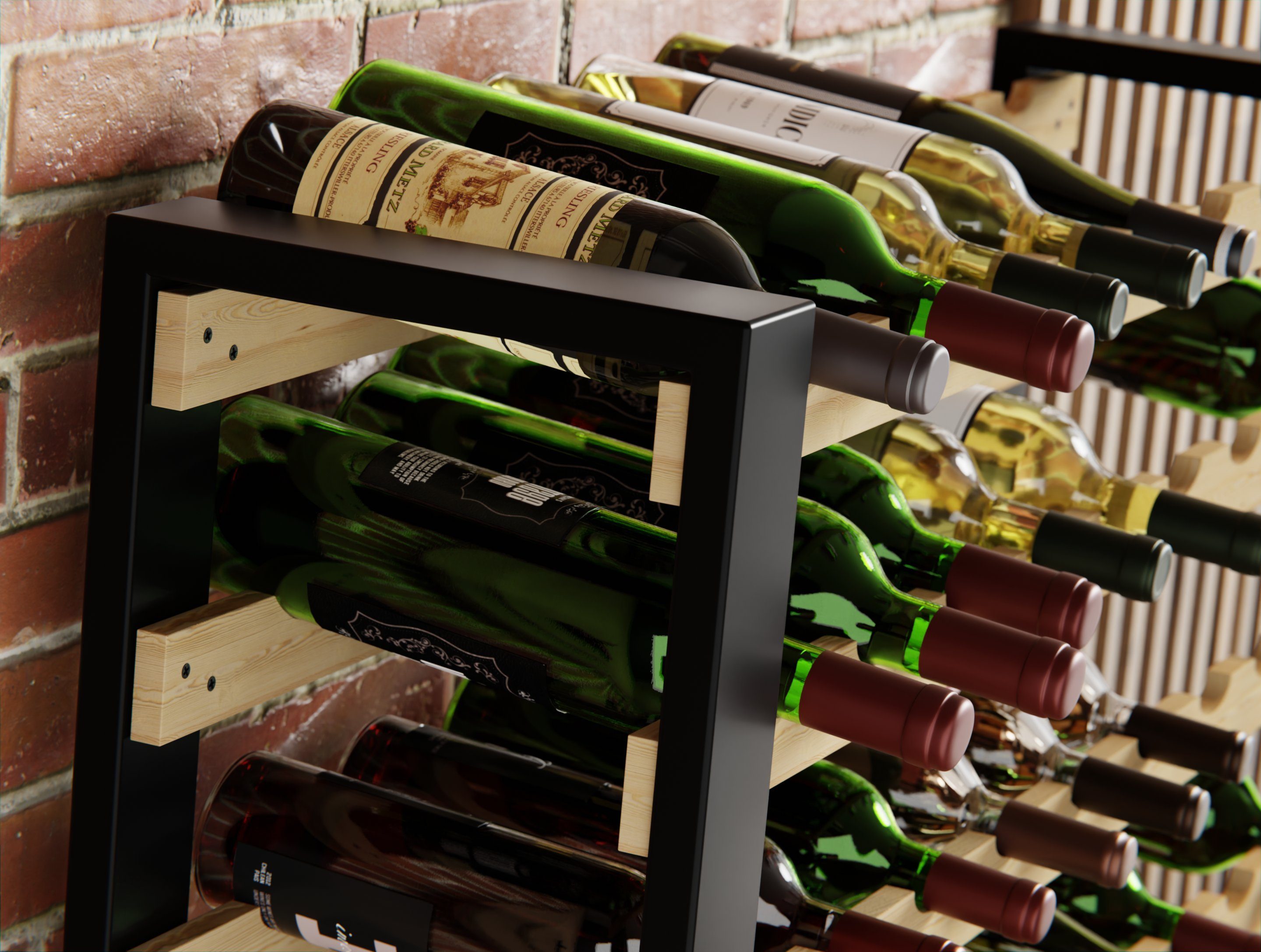 Lenmar Weinregal LOFT Weinregal aus Holz,Flaschenregal,Kellerregal,Regale,Weinständer – Bild 4 von 5