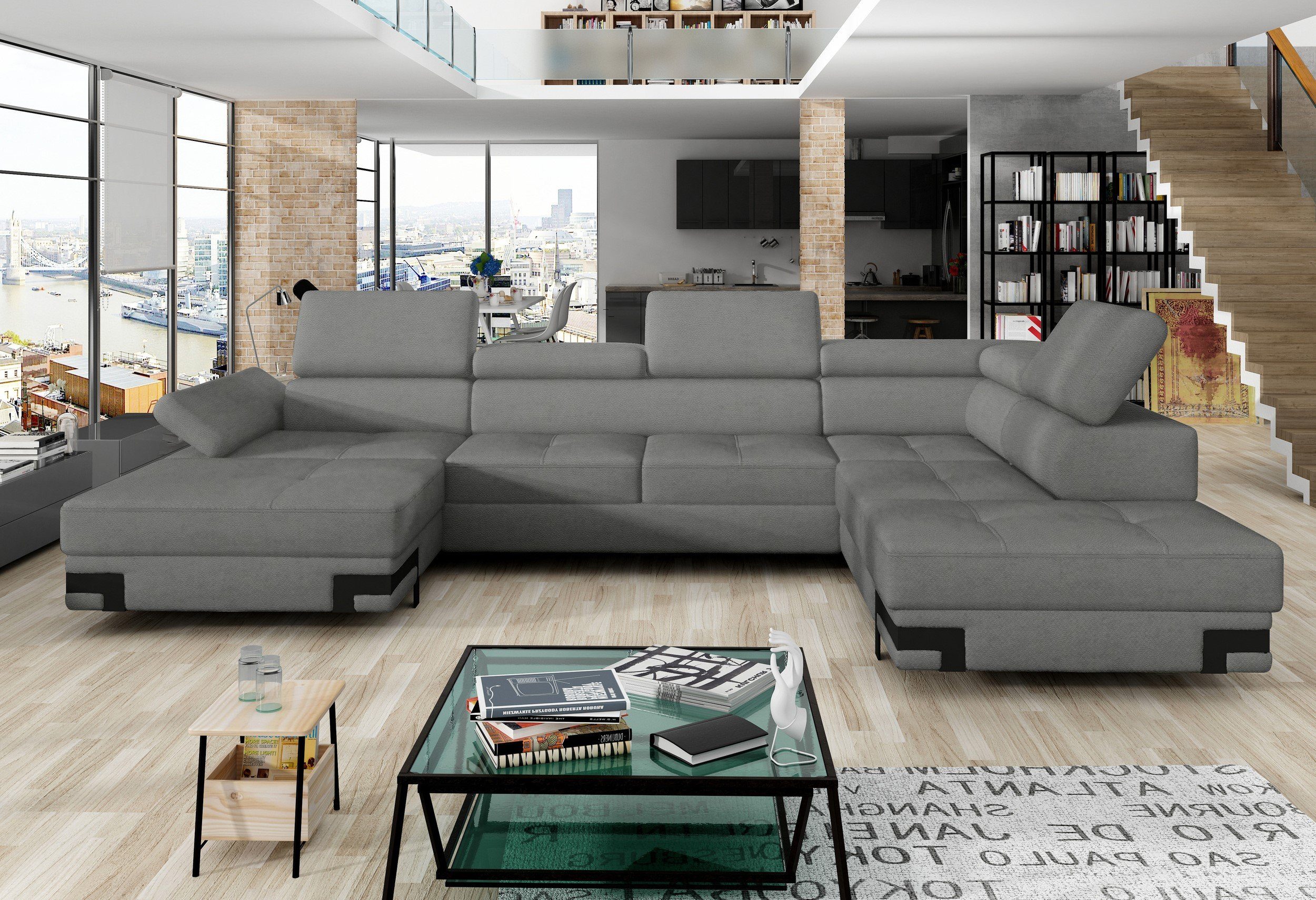 Stylefy Wohnlandschaft Rio XL, Sofa, U-Form, mane links oder rechts bestellbar, mit Bettfunktion, Relaxfunktion, Modern Design