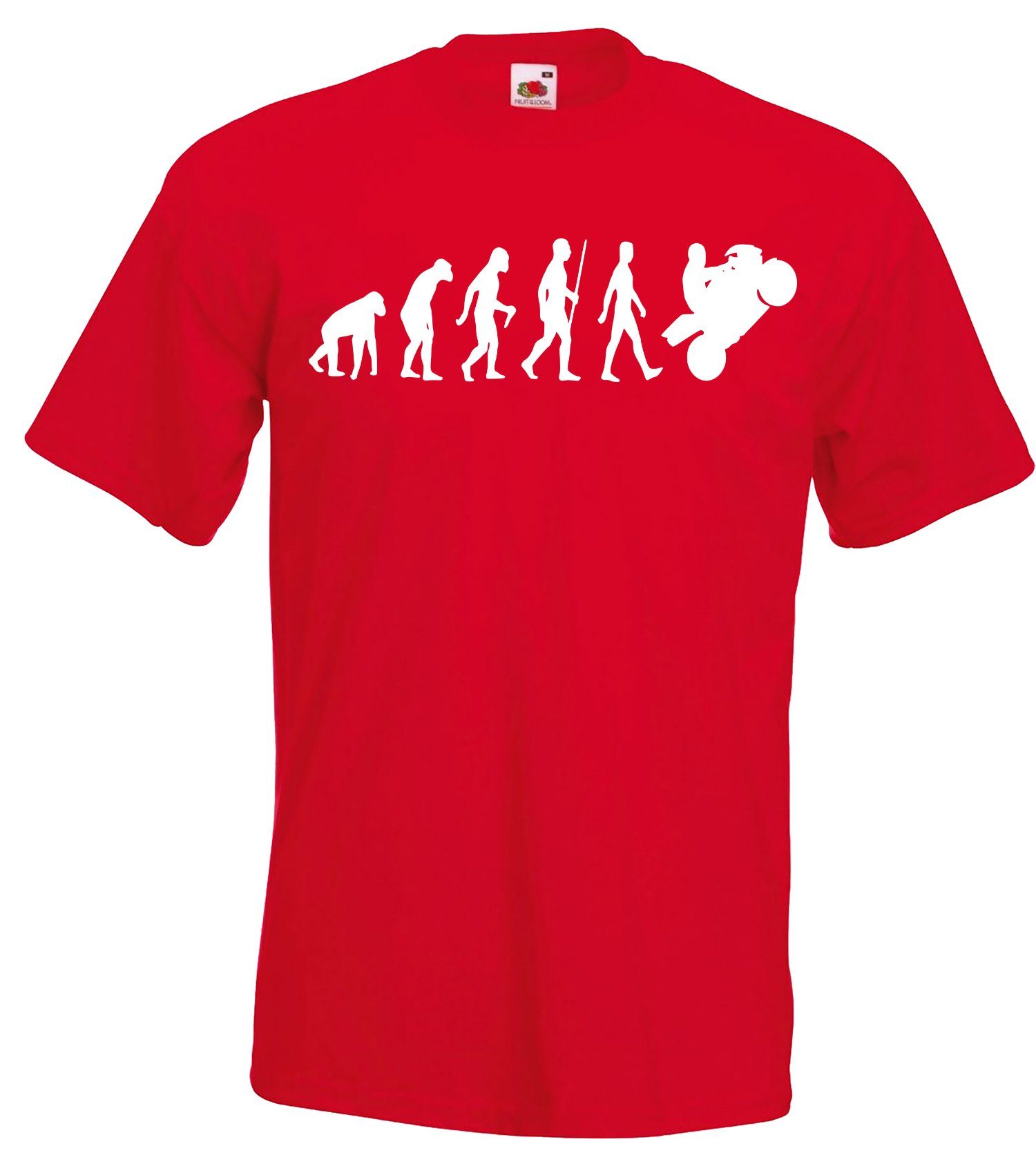 Youth Designz T-Shirt Evolution Motorrad Herren T-Shirt mit modischen Frontprint Rot