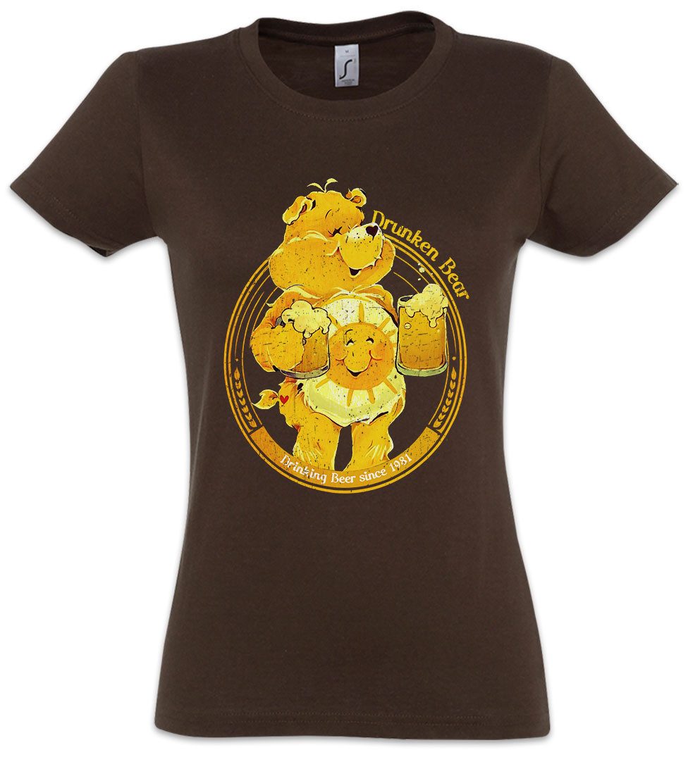 Urban Backwoods Print-Shirt Drunk Bear Damen T-Shirt Cute Beer Care Whisky günstig online kaufen