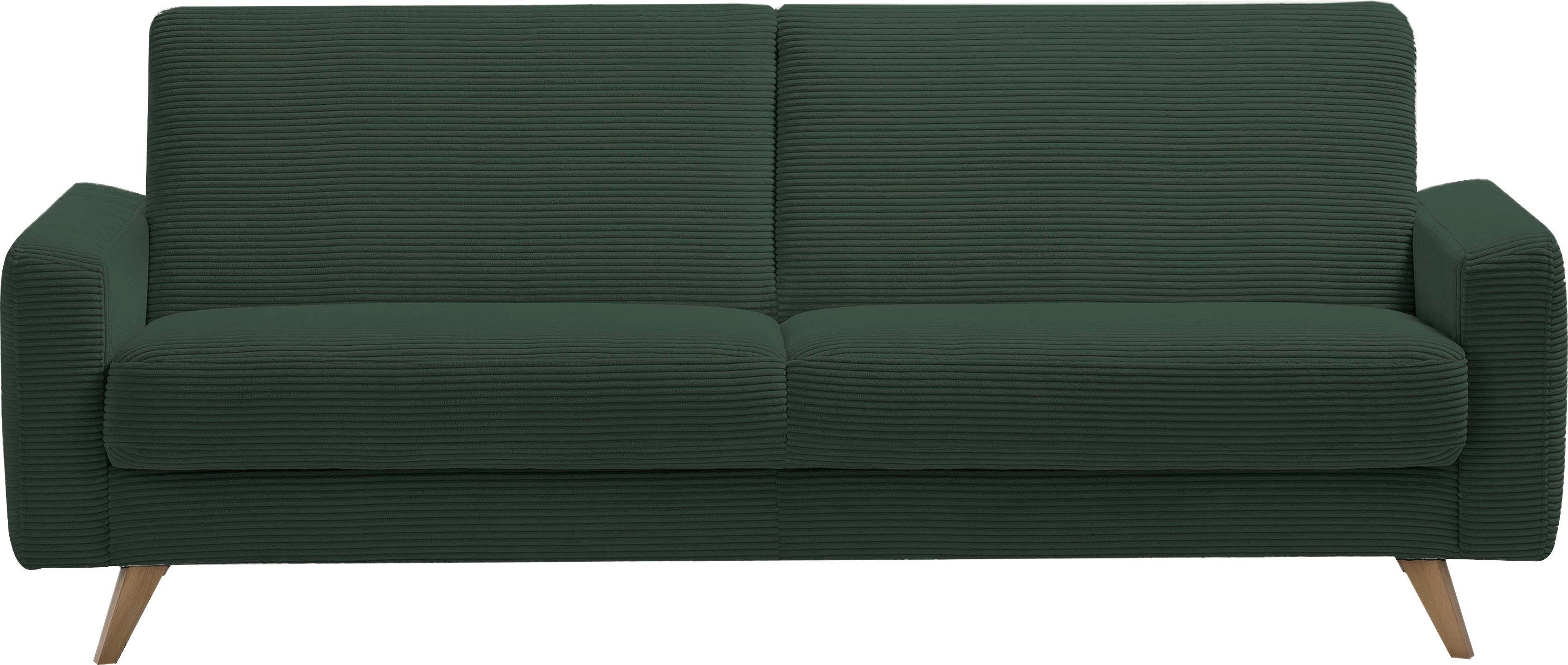 fashion sofa Samso, Bettfunktion und 3-Sitzer pine - Inklusive exxpo Bettkasten