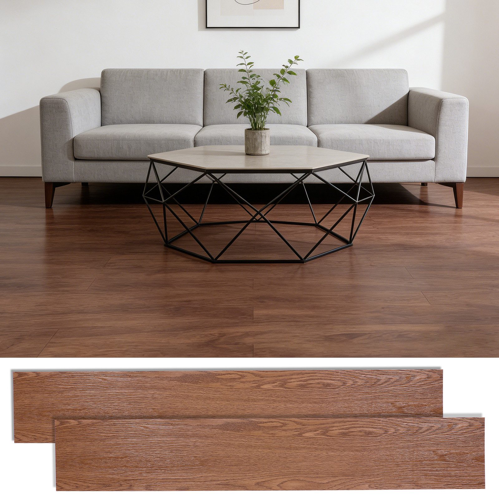 LEMLIT Vinylboden PVC Bodenplanken, Vinyl Dielen selbstklebend 5 m², 36 Dielen, Wasserabweisend, 36er Set, 36 Dielen, ca. 5 m², Klebevinyl Holzoptik, 1,8 mm, DIY Bodenbelag