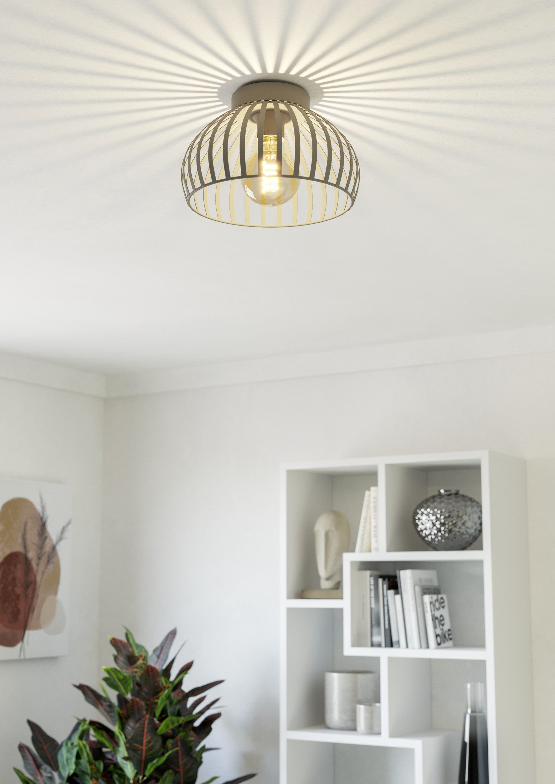 EGLO Deckenleuchte MOGANO 3 Deckenlampe - Stahl - E27 - 1X40W - IP20, ohne Leuchtmittel, Wohzimmerlampe, Esszimmerlampe, Flur, Schlafzimmer, H18 x Ø28 cm