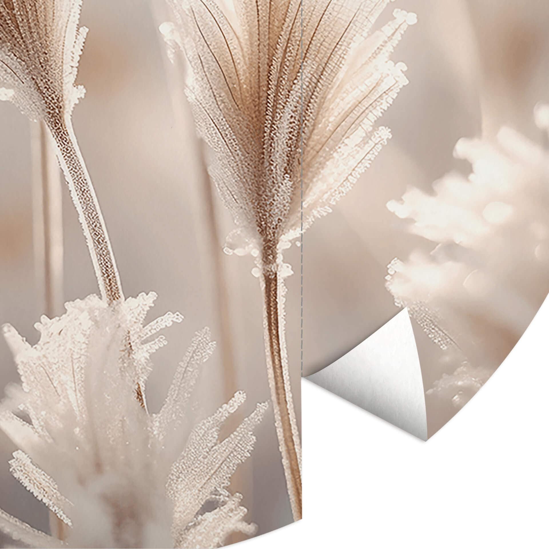 K&L Wall Art Fototapete selbstklebend Vliestapete Blumen Wandbild rund Vintage Natur Wanddeko, floral, bedruckt, selbstklebende Tapete